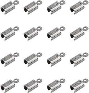 カシメ 10mm 穴径1.2mm 50個セット シルバー 紐留め アクセサリーパーツ 金具 エンドパーツ 手芸材料 素材 部品