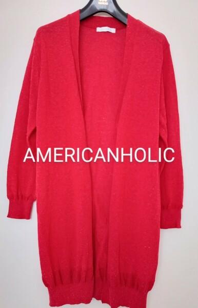 アメリカンホリック　AMERICAN HOLIC（未使用に近い） ロングカーディガン　綺麗な色カーデ　体型カバー　フリーサイズ