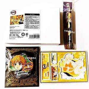 鬼滅の刃 我妻善逸 アクリルブロック 名場面ジオラマフィギュア バースデー缶バッジ ボールペン ジャンプショップ