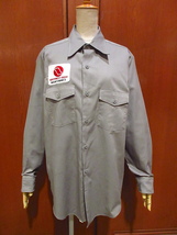 ビンテージ70's●Northwest Orient Airlines Maintenance Leeワークシャツグレーsize M●210903r5-m-lssh-wk古着リー_画像1