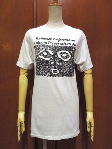 ビンテージ80's●DEADSTOCK Northwest Conberence on Cultural Preservation 88'アートプリントTシャツ白size M●210909s3-m-tsh-ot