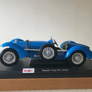 希少 レア Maisto マイスト 1:18 6+ Bugatti “Type 59” (1934) ブルーの画像1