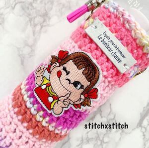 ペコちゃんのペットボトルホルダー・パープルピンク