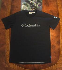 Columbia コロンビア・Tシャツ・OMNI-WICK素材・M・紺色・マルチカラーロゴ・Tee-shirt・送料230円