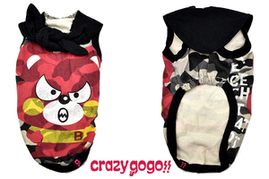 Y-2591★送料無料★新品★crazy gogo!! クレイジーゴーゴー★ブラック スタイ風 タンクトップ 犬 ドッグ ウェア パピー チワワ ＸＳ