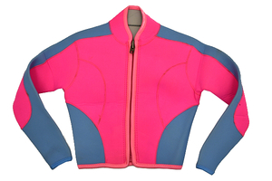 W-0334*ORDERMADE custom-made * made in Japan neon pink 3mm scuba diving element .. tapper jacket wet suit 