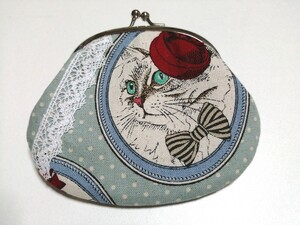 がま口ポーチ 小銭入れ がま口 ハンドメイド 猫ちゃん