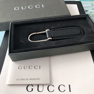 GUCCI キーホルダブラックレザーGUCCI キーケース キーホルダー 人気