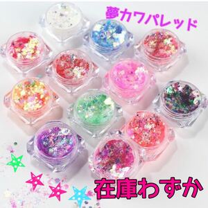 ジェルネイル カラフル 12色セット ラメ ホログラム グリッター レジン ハンドメイド アクセサリー作り 素材 在庫わずか