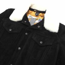 E01153 新品 Schott × ESTNATION 3rd/レザージャケット 【サイズ：36】 ブラック 定価143000円 襟ムートン ショット エストネーション_画像3