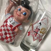 ビッグボーイ Big Boy 50周年記念 トールグラス アドバタイジング グラス 1936 - 1986 ソフビバンク　2点セット_画像7