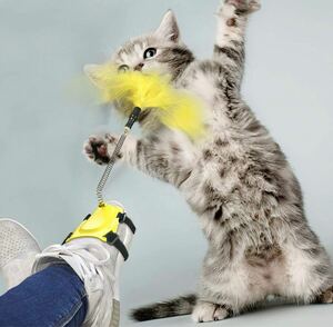 猫のおもちゃ 猫じゃらし 羽毛ばね猫棒からかうおもちゃ バランスターンテーブル 遊び道具 運動不足改善 ストレス解消対策