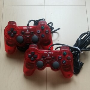 プレイステーション2 コントローラー PS2 プレステ2 2個 クリムゾンレッド