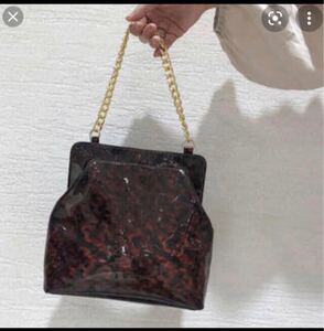 ミスティック クリアがま口バック 茶色