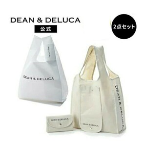 ディーン&デルーカ 2点セット(エコバッグホワイト ショッピングバッグ ナチュラル) DEAN&DELUCA