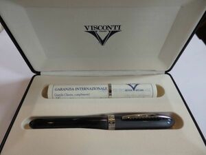 *[ rare ][ unused * new goods ] vi s Conte .ashu Ford fountain pen tea - call black pen .:14K585 solid Gold M