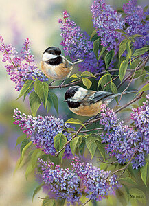 Ch 80112 1000ピース ジグソーパズル 米国発売 チカディーとライラック Chickadees and Lilacs