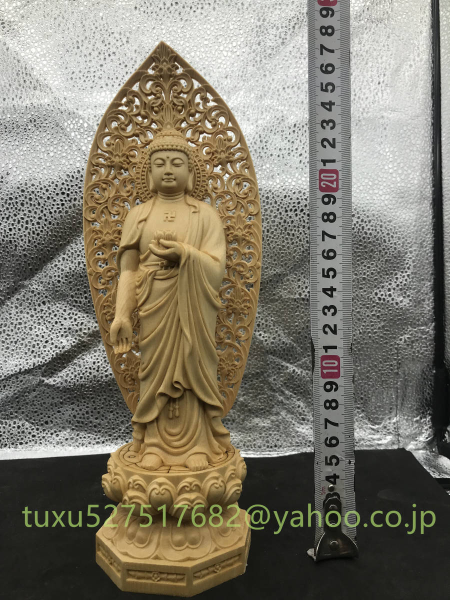 仏教美術 時代 木製 一刀彫 不動明王尊 仏像 約43㎝ 2㎏ 話題の行列