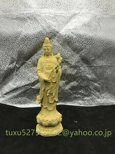 極上品 勢至菩薩 仏教美術 高さ約20㎝ 細密彫刻 木彫仏像 
