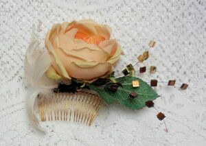  long-sleeved kimono for hair ornament 8 yellow rose new goods comb finish non-standard-sized mail shipping 
