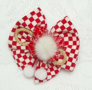  The Seven-Five-Three Festival for girl ... hair ornament 211.. red * white. city pine non-standard-sized mail shipping 