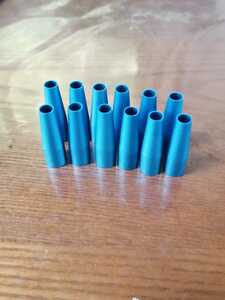 口金　ブルー　化粧筆用　サイズ　5mm(上)8mm(下)×25mm　12個