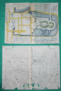 . map ( castle . map ) Aichi prefecture Mikawa . rice field . castle this drawing under map 2 pieces set Miyake .( letter pack post service light shipping )