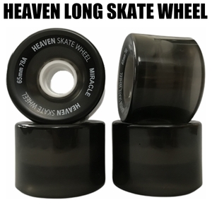 hebn long skateboard Wheel clear black with logo 65×46mm 78A