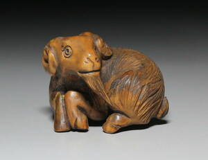 *. круг * Самшит мелколистный netsuke C788[.] желтый . дерево гравюра 