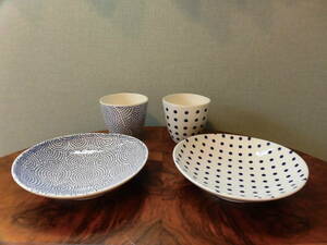 NIKKO Nikko * Edo fine pattern teacup cup 2 customer . plate 2 sheets . volume, legume 