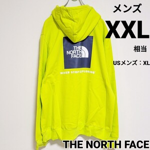 THE NORTH FACE ノースフェイス ボックスロゴ メンズパーカー グリーン XXL相当 スクエアロゴ