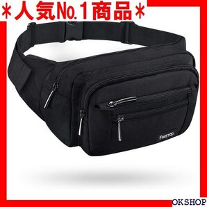 人気№1商品 FREETOO ウエストバッグ 多機能ウエストポーチ 行 ランニング 仕事 作業用 腰ポーチ Black 1型 7