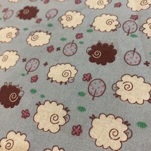 ハギレ・カットクロス ひつじ・sheep(ブルー) 柄