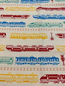 ハギレ・カットクロス 新幹線 ・電車 柄 (ホワイト)