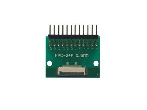 FPC/FFC （24ピン） （L型ピンヘッダ付き） フラットケーブル to ピンヘッダ 変換基盤 0.5mmピッチ to 2.54mmピッチ