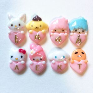 キティちゃん/マイメロ/キキララ/ハート持ち/イニシャル/3Dネイルパーツ