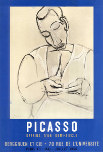 ピカソ「デッサン展」1956年、フォトリトグラフポスター