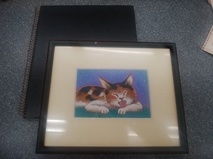 Art hand Auction ★Peinture de chat Calico★Tanabe Toshiyuki★[Œuvre authentique] Service d'expédition, ouvrages d'art, peinture, autres