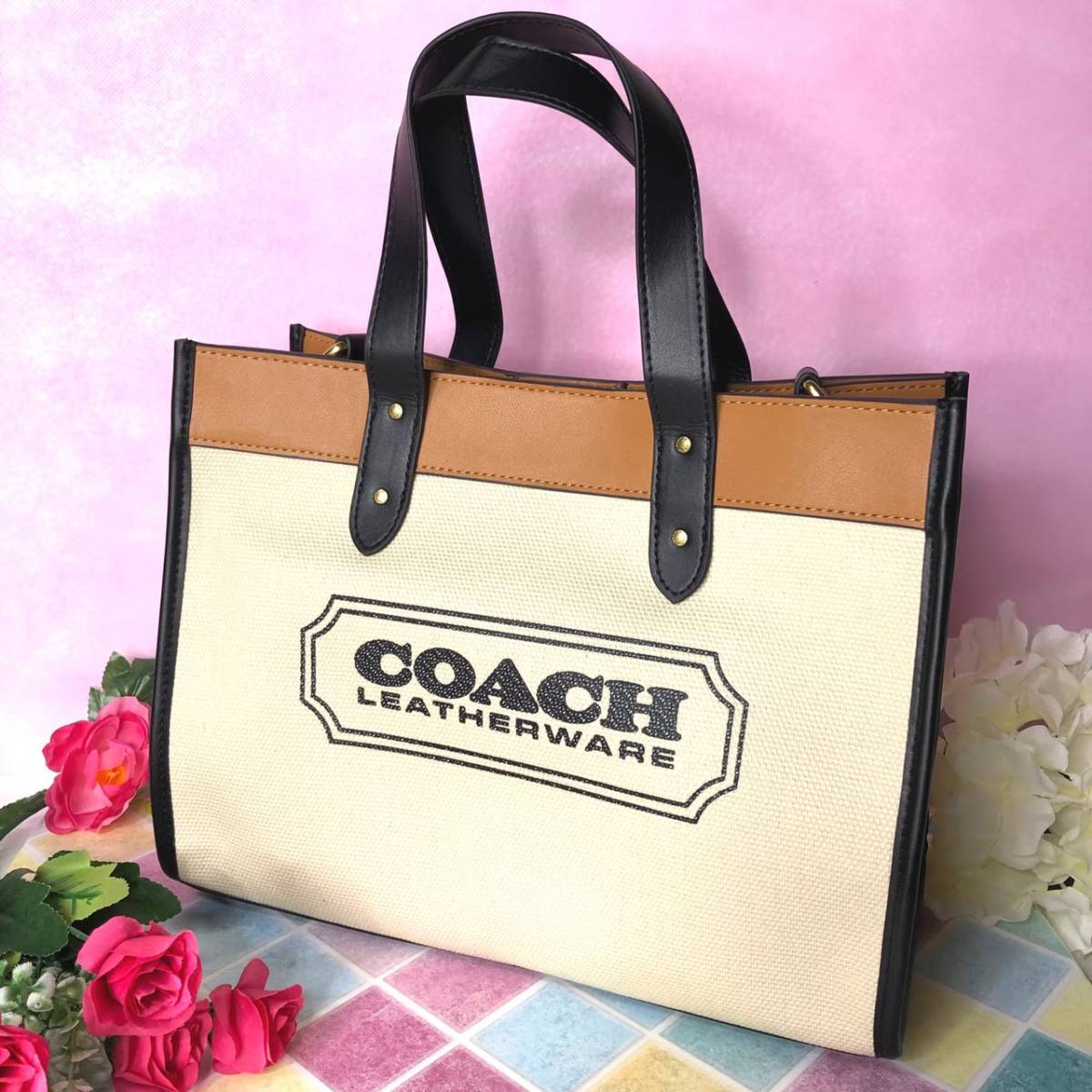 COACH コーチ デニムバック白 大人気 新品 ショルダー 2way ホワイト