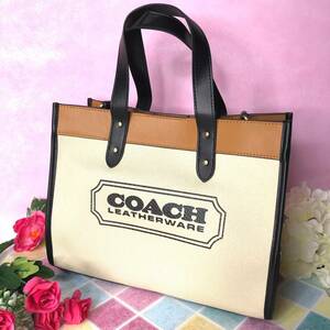 COACH Coach Denim back white great popularity new goods shoulder 2way white 