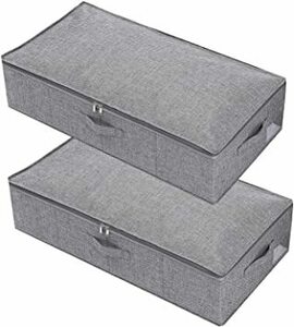 迅速発送 収納ケース ベッド下収納ボックス ２個セット 布団収納袋 綿とリネン 自立可能 水洗い可 高 通気性 折り畳み式