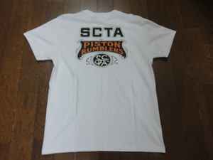 [ Fellows ]WHT/XS PISTON RUMBLERS SCTA short sleeves print T-shirt 21S-PT9 PHERROW*S