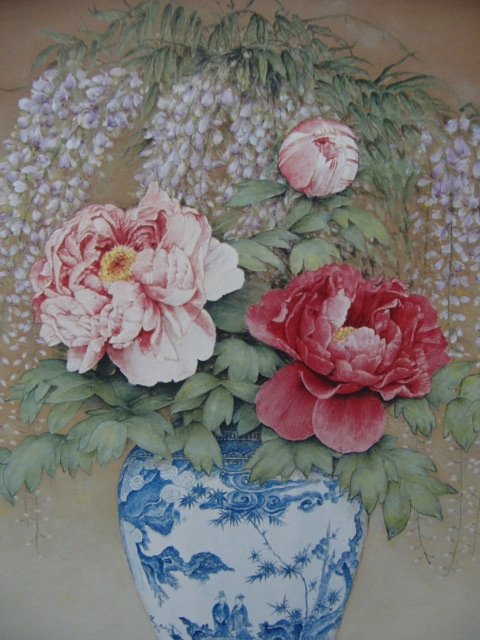 Toshima Tadashi, Des fleurs pour la richesse et la présence, D'une rare collection d'art, Nouveau cadre de haute qualité, Cadre mat inclus, livraison gratuite, peintre japonais, Peinture, Peinture à l'huile, Nature morte