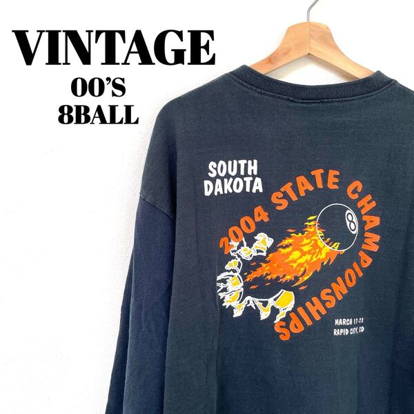 【希少】00’S VINTAGE |ヴィンテージ 8ボール モチーフ プリント ロンT