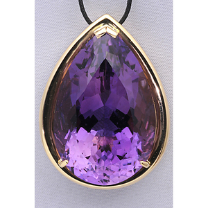 K18 large grain amethyst 39.15ct pendant top 17.4g [C550] 18 gold yellow gold polished used Ame si -stroke 