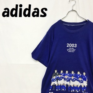 【人気】adidas/アディダス サッカー日本代表 2003年 半袖 Tシャツ ブルー/S2627