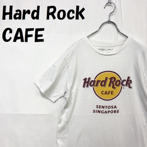【人気】Hard Rock CAFE/ハードロックカフェ 半袖Tシャツ シンガポール ホワイト サイズM/S2683