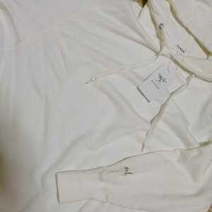 新品　KAREM 白　ホワイト　パーカー　長袖　日本製　定価13800+税　綿　オーバー　ビッグ　フリー　ロング丈　体型カバーセレクトショップ