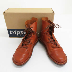 【即決】trippen トリッペン レザーショートブーツ ブラウン系 サイズ38(約24.5) ドイツ製 レディース 革靴 シューズ [Y3259]