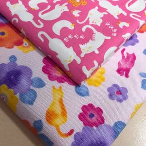 ラスト〈1枚あたり600円→550円!最終価格〉かわいい猫シルエット セブンベリー/国産 水彩風 ぼかし ピンク紫系